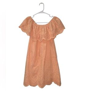 Altar’d State Peach Off Shoulder Eyelet Dress Size Small